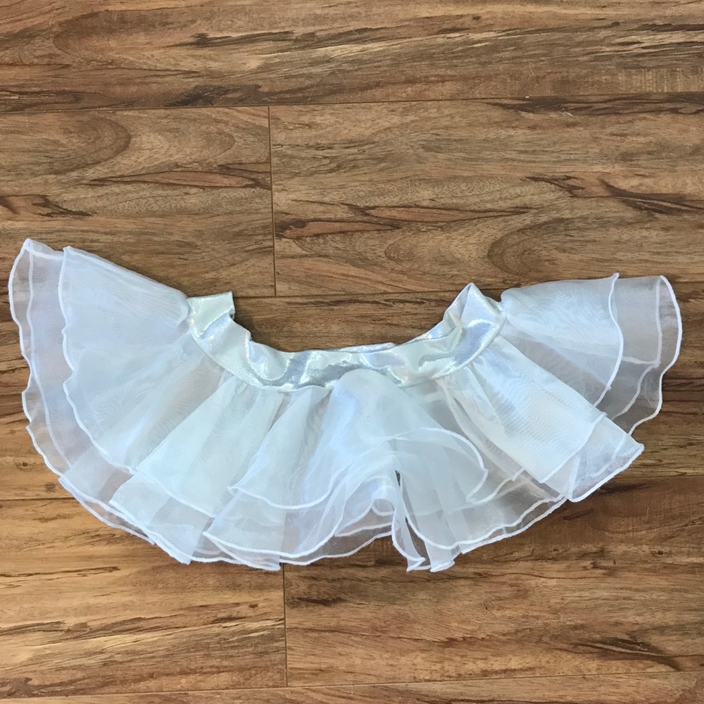 White Layered Mini Skirt